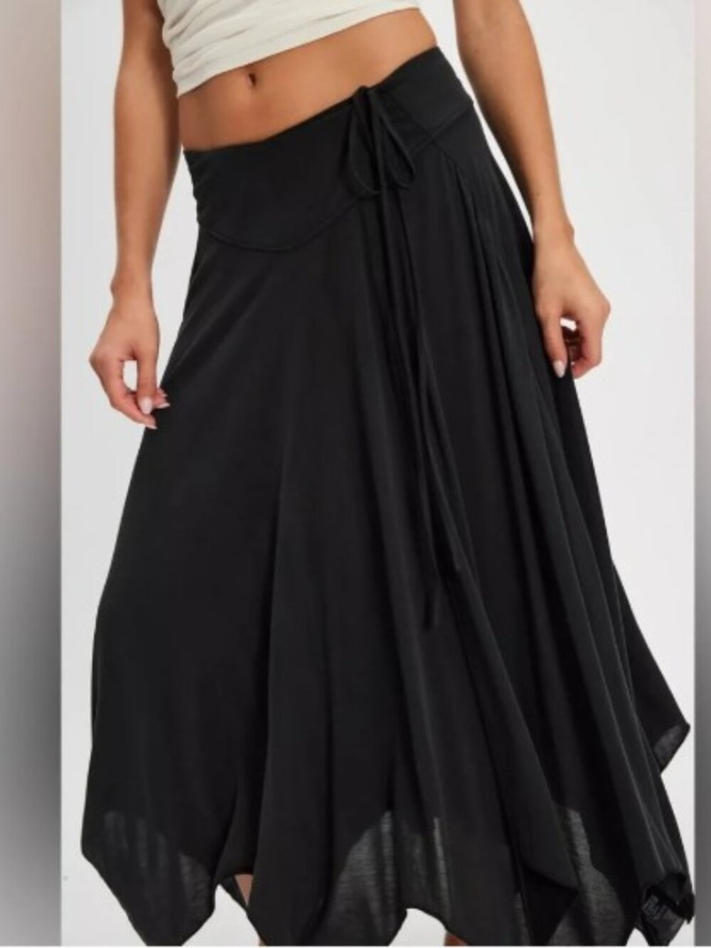 FREE PEOPLE RAE KNIT CASCADE WRAP SKIRT SIZE 0